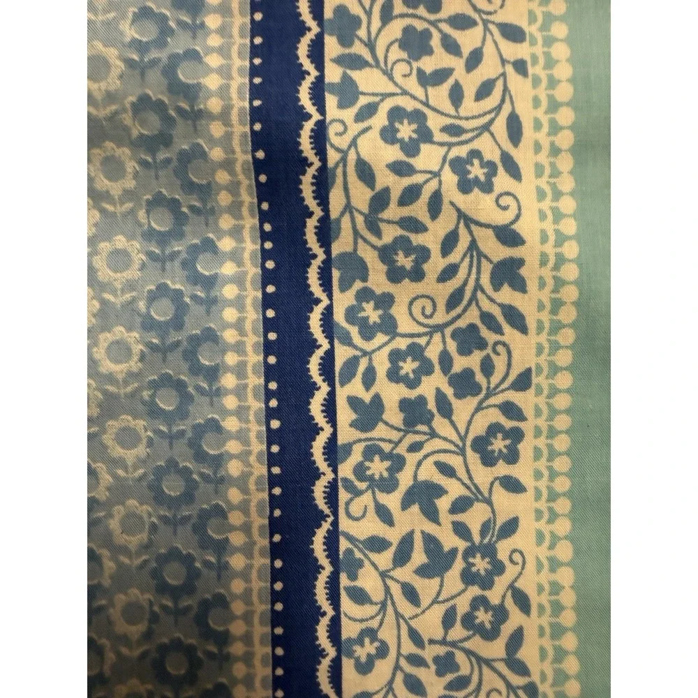 Vintage St Marys Joe Namath Double Flat Sheet Blue Floral Playmaker USA Hearts